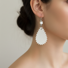 Leather-earring-white-drop-leather goods-kreassions.com