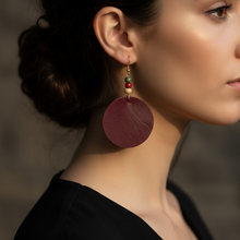 Leather-earring-dark-red-round-1-kreassions.com