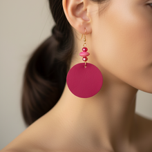  Leather-earring-pink-beads--round-kreassions.com
