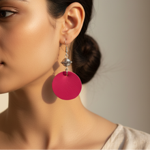 Leather-earring-pink-round-kreassions.com
