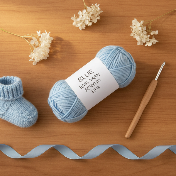 baby yarn blue acrylic 50g - bernat baby yarns - kreassions.com