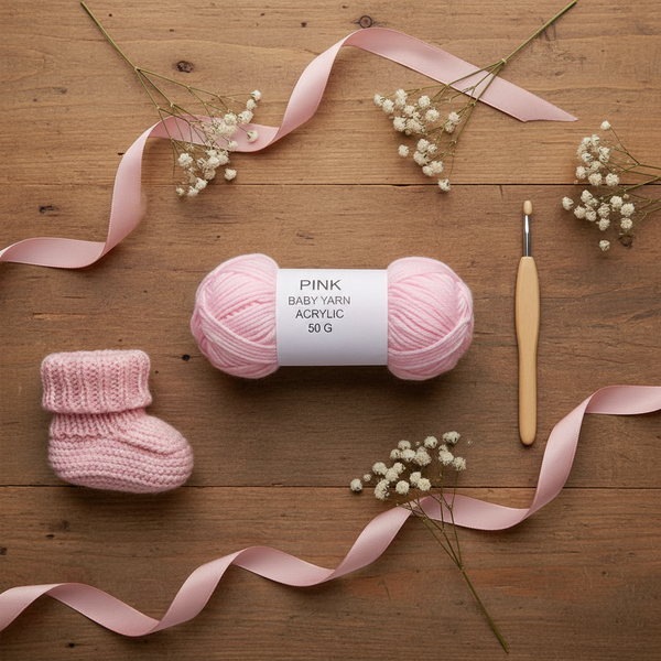 baby yarn crochet knitting pink 50g - baby bernat yarns - arts and crafts - kreassions.com