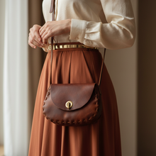 Leather Woman Handbag Dark Red Cross Long Cord - kreassions.com