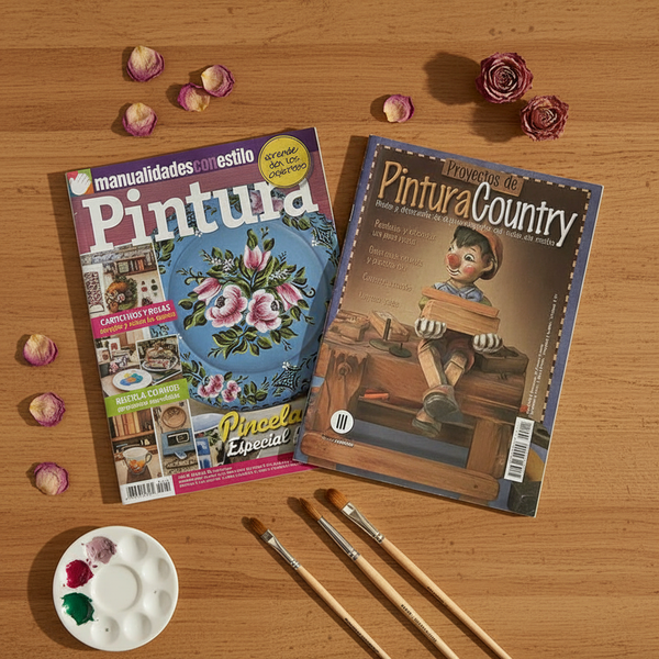 Revista Pintura Country y Floral Patrones Vol 1 y 2 - arts and crafts - painting patterns - kreassions.com