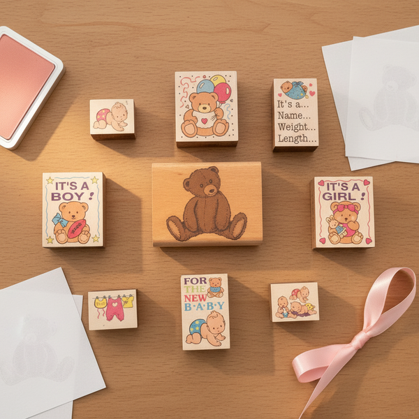 Teddy Bears Rubber Stamps Set - arts and crafts - scrapbooking -kreassions.com