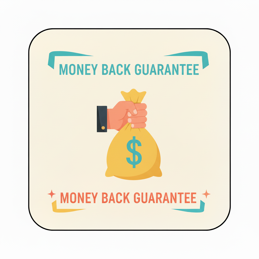 Money Back igual a Free Shipping, con borde negro limpio