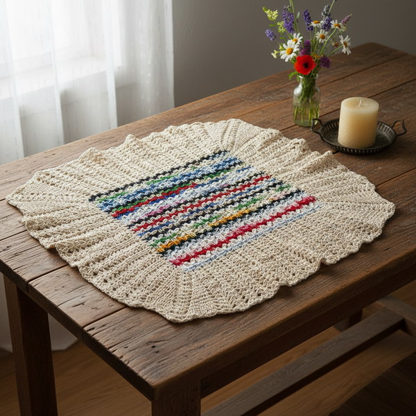 Tablecloth-Square-Multicolor crochet home decor - kreassions.com