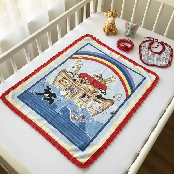 Baby Blanket Noah's Ark Gift Set - newborn baby gifts - kreassions.com