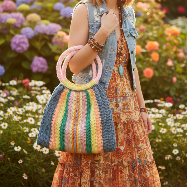 Women Purse Rainbow crochet - women's handbags - kreassions.com