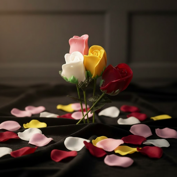 Roses bouquet soap bars - handmade skincare - kreassions.com