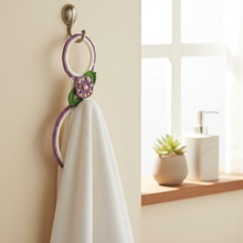 Towel Hangers purple crochet ring - kreassions.com