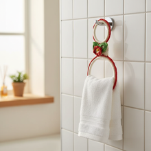 Towel Hangers red crochet ring - kreassions.com