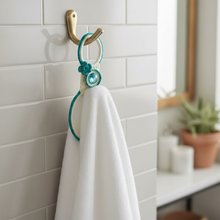 Towel Hangers turquoise crochet ring - kreassions.com