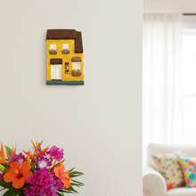 Wall Plaque Yellow House Hand Painted home decor - kreassions.com