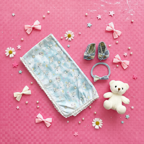 Baby Blanket White Bear Gift Set - newborn baby gifts - kreassions.com
