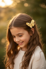 Butterfly Hair Pin Yellow Crochet - hair accessories - kreassions.com
