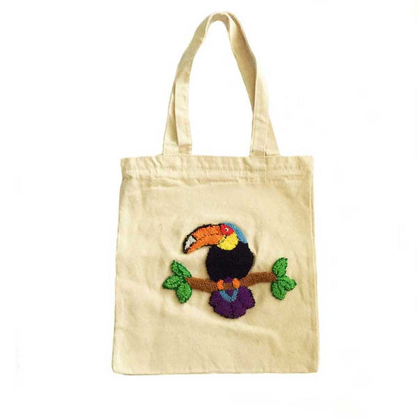 Women Canvas Bag Punch Needle Toucan - kreassions.com