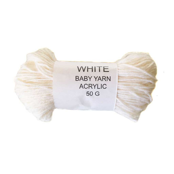 baby yarn white acrylic 50g - kreassions.com